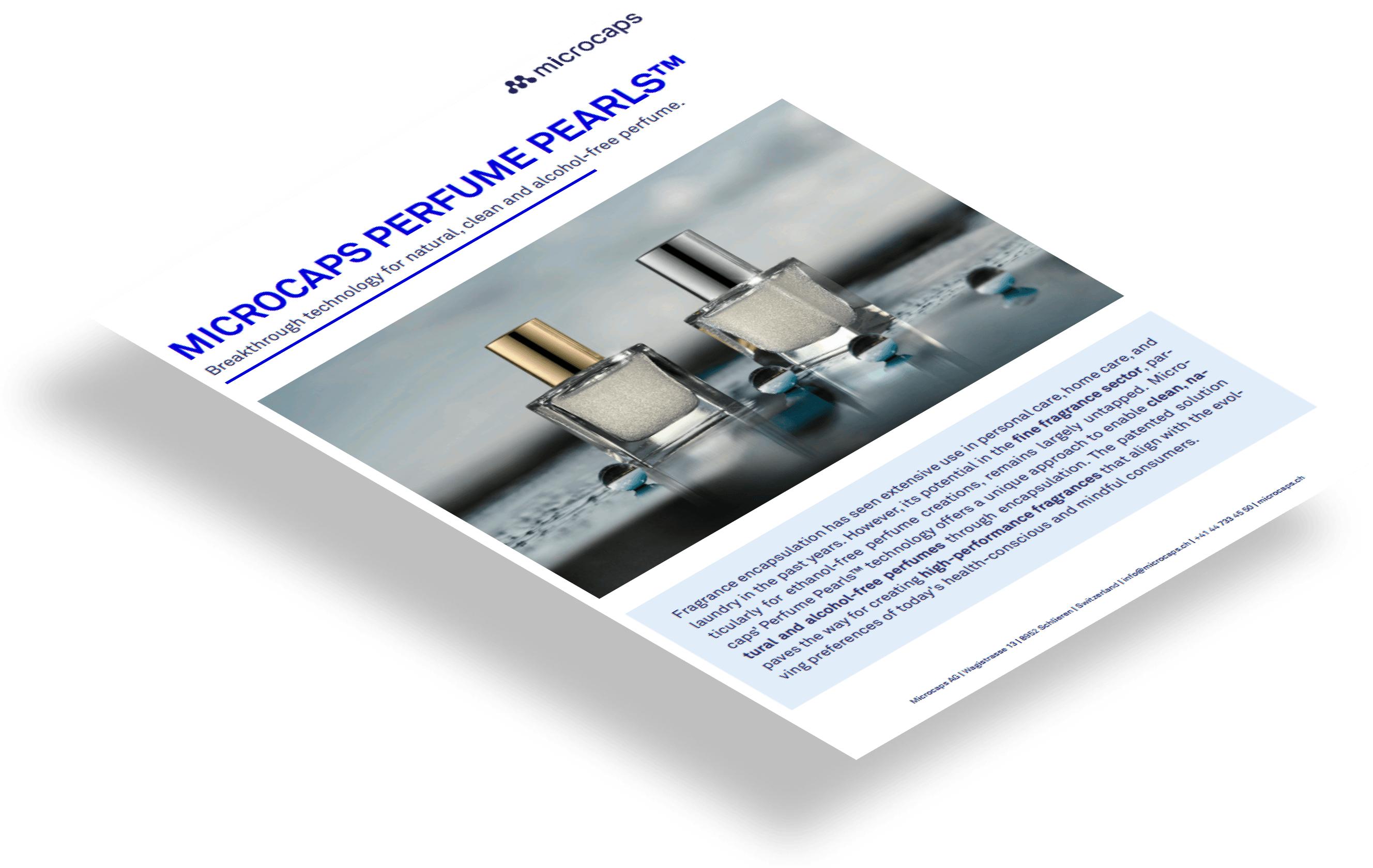 Product Brochure Microcaps Perfume Pearls alcohol-free perfume