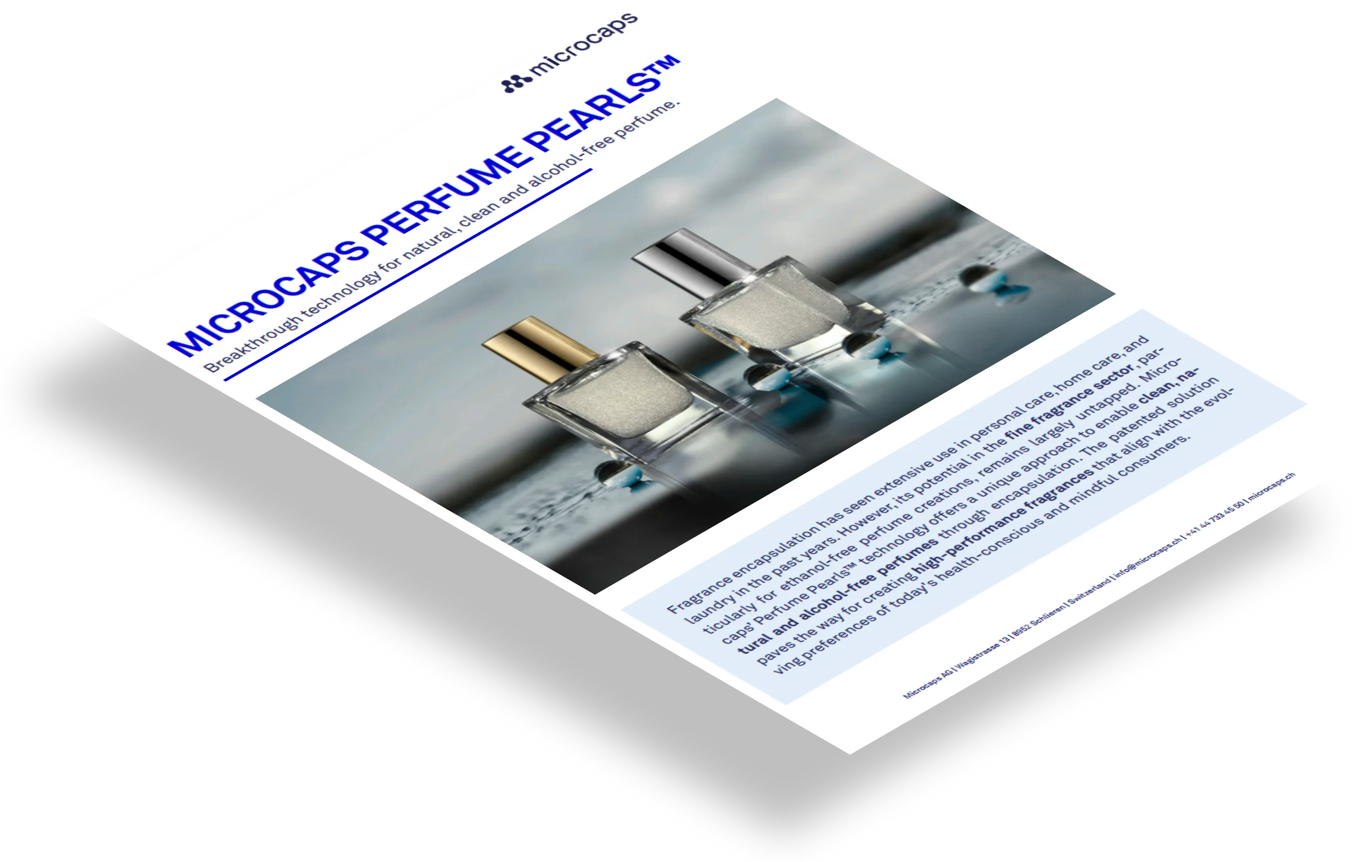 Product Brochure Microcaps Perfume Pearls alcohol-free perfume